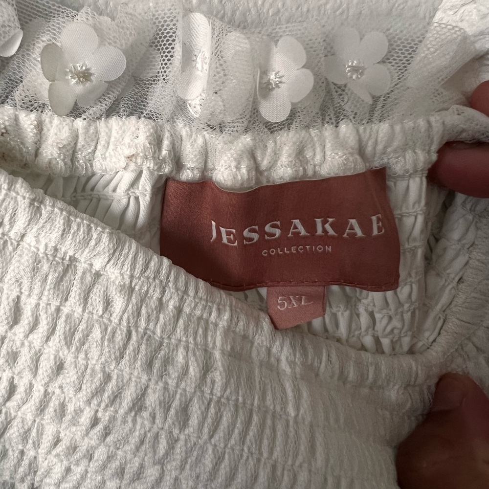 Plus size white floral dress from JessaKae - Picture 2 of 5